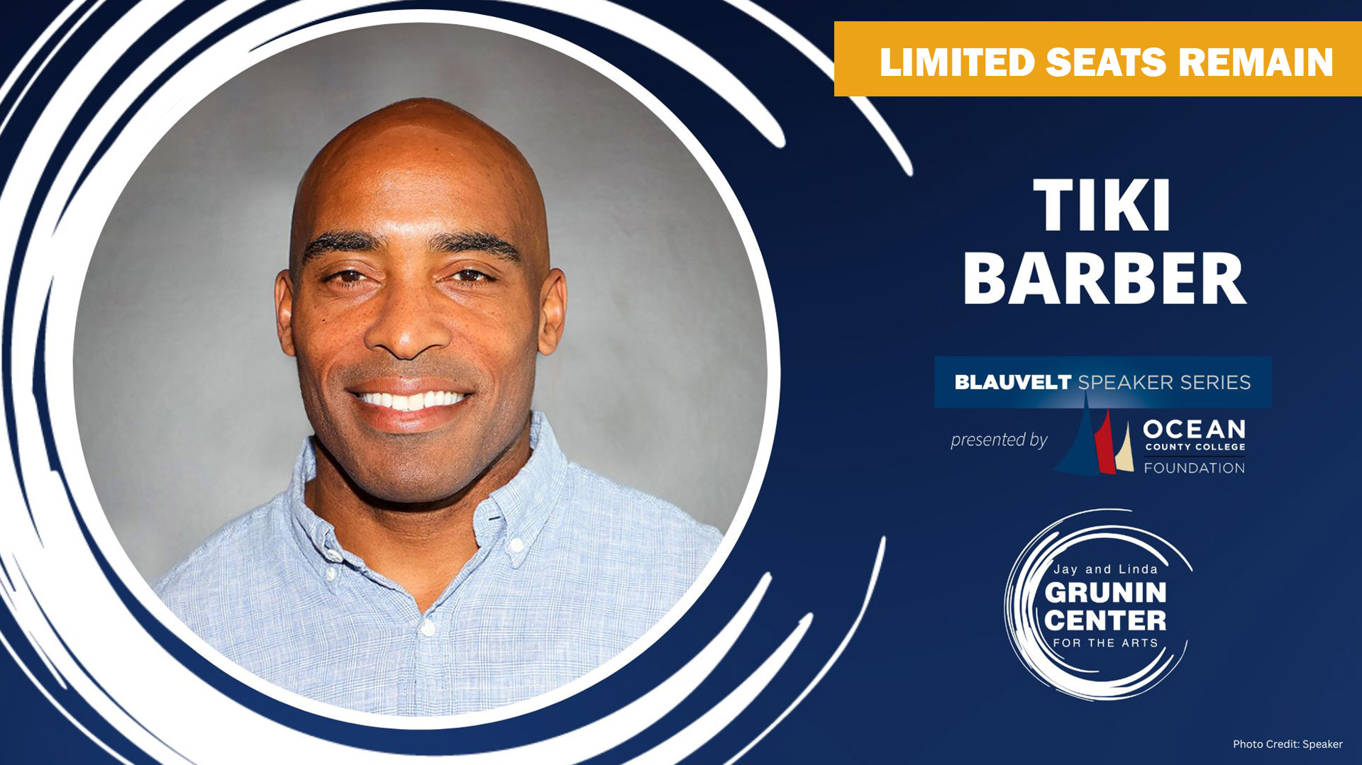 Tiki Barber limited seats remain