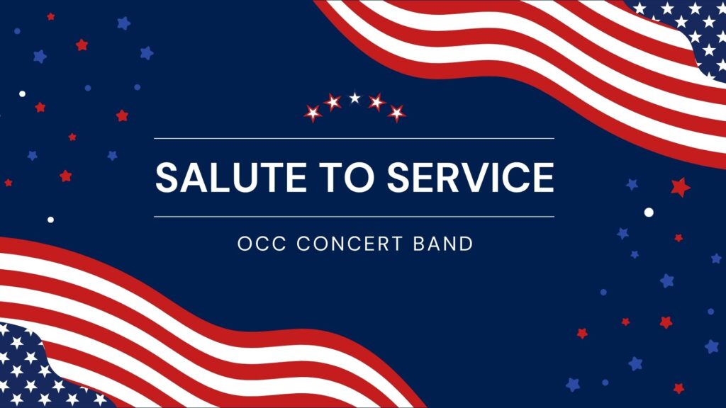 Patriotic-themed design with text "Salute to Service" and stars.