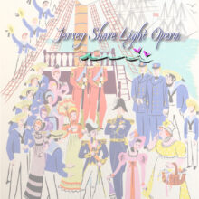 Illustration of costumed figures on a ship deck under the text "Jersey Shore Light Opera."